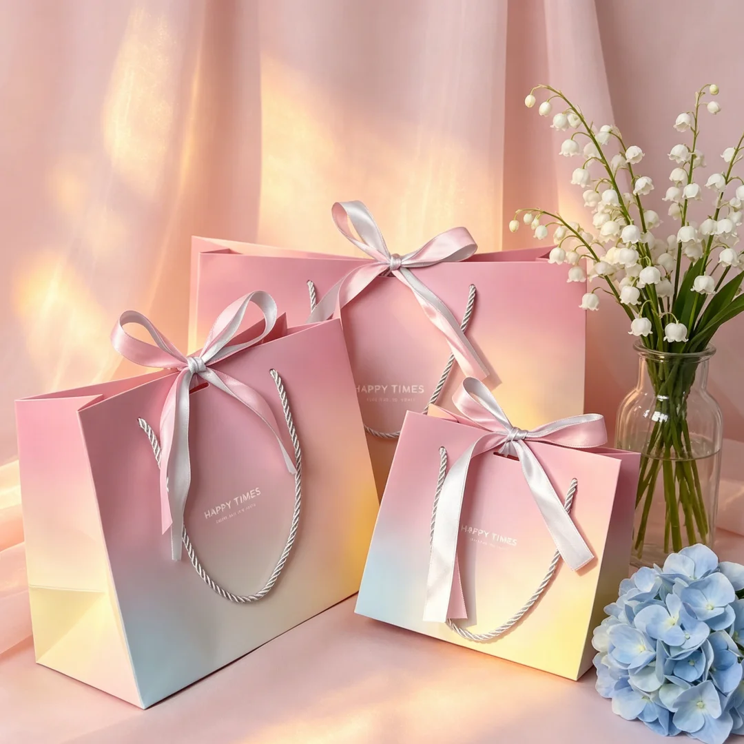 24pcs Gradient Color Rainbow Paper bag Custom Jewelry Package with Bow Shopping Baby Shower Birthday Packaging Wedding Party
24pcs Gradient Color Rainbow Paper bag Custom Jewelry Package with Bow Shopping Baby Shower Birthday Packaging Wedding Party