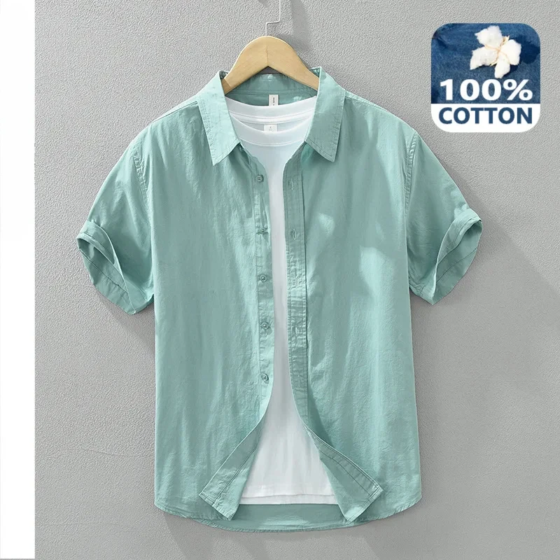 2024 Spring Summer New Pure Cotton Solid Color Short Sleeve Shirts Men Clothing Casual Thin Comfortable Streetwear CM8017
2024 Spring Summer New Pure Cotton Solid Color Short Sleeve Shirts Men Clothing Casual Thin Comfortable Streetwear CM8017