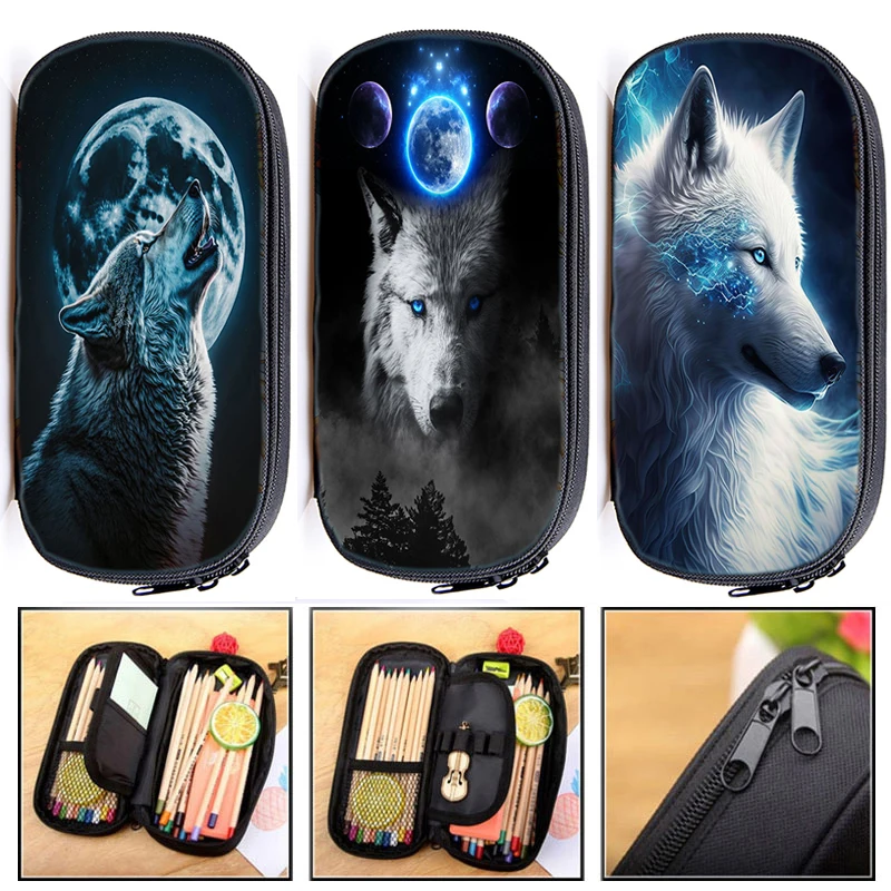 Ghost Wolf Pencil Case Kids Hight Quality Makeup Box Howling Wolf Pencil Bag Student School Suplies Stationery Bag Cosmetic Case
Ghost Wolf Pencil Case Kids Hight Quality Makeup Box Howling Wolf Pencil Bag Student School Suplies Stationery Bag Cosmetic Case