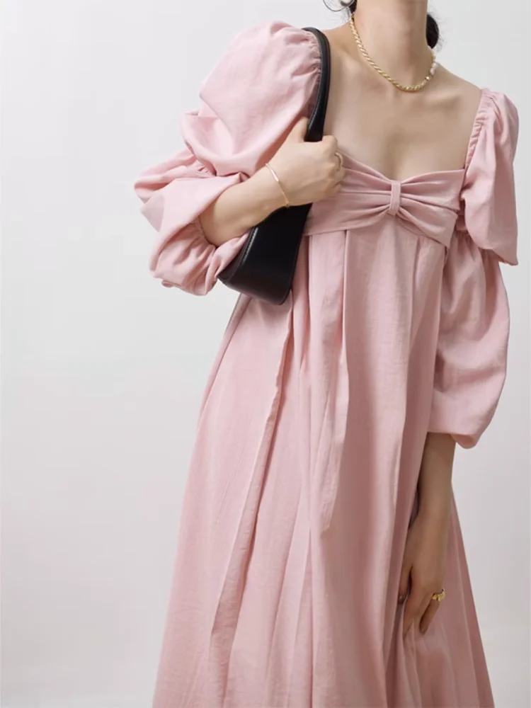 Sweet Elegant Bubble Sleeve Square Collar Long Dress Slimming Pink A-Line Princess Dress Casual High Waist Short Sleeve Summe...
Sweet Elegant Bubble Sleeve Square Collar Long Dress Slimming Pink A-Line Princess Dress Casual High Waist Short Sleeve Summe...