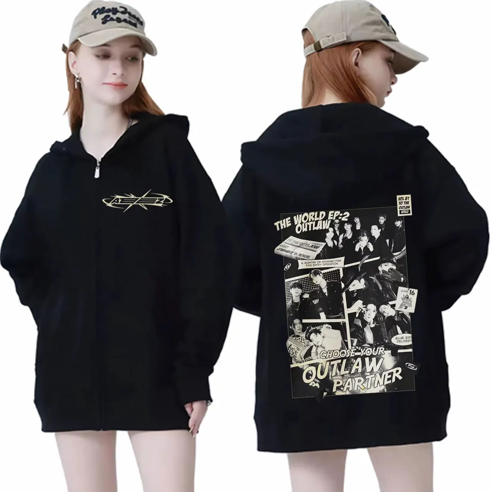 Kpop ATEEZ Graphic Zipper Hoodie Men's Women's Hip Hop Trend Vintage Zip Up Hooded Sweatshirt Casual Fashion Oversized Pullovers
Kpop ATEEZ Graphic Zipper Hoodie Men's Women's Hip Hop Trend Vintage Zip Up Hooded Sweatshirt Casual Fashion Oversized Pullovers