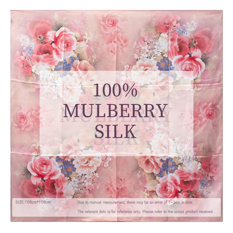 Luxury 100% Mulberry Silk Scarf for Women 108x108cm Pink Rose Floral Print Large Square Shawl Soft Satin Wrap
Luxury 100% Mulberry Silk Scarf for Women 108x108cm Pink Rose Floral Print Large Square Shawl Soft Satin Wrap