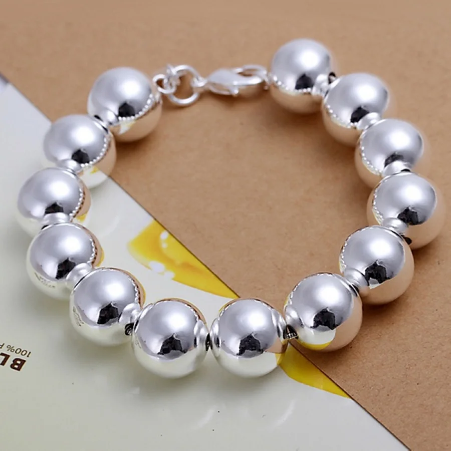 For Women Wedding Classic Fashion 925 Sterling Silver Jewelry Charm 14mm Beads Bracelets Chain Free Shipping
For Women Wedding Classic Fashion 925 Sterling Silver Jewelry Charm 14mm Beads Bracelets Chain Free Shipping