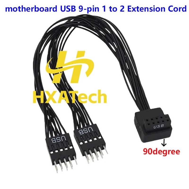 NEW 90Degree elbow Motherboard USB2.0 9-pin 1 to 2 Extension Cable HD Audio 9Pin 1 Female to 2 Male Y Splitter Cable for PC DIY
NEW 90Degree elbow Motherboard USB2.0 9-pin 1 to 2 Extension Cable HD Audio 9Pin 1 Female to 2 Male Y Splitter Cable for PC DIY