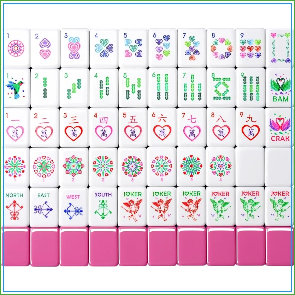166-Piece Heart-Shaped American Mahjong Set, Acrylic Tiles, Leather Case, Dice & Chips
166-Piece Heart-Shaped American Mahjong Set, Acrylic Tiles, Leather Case, Dice & Chips
