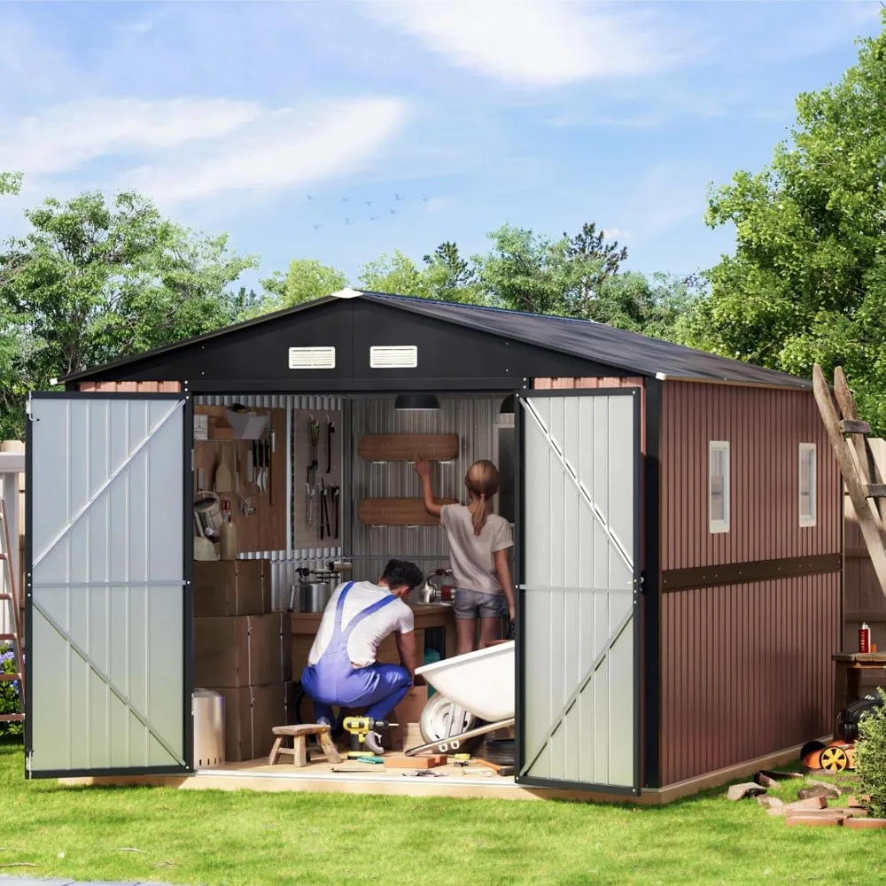 10X12X7.5 FT Outdoor Metal Storage Shed with Lockable Doors & 2 Windows, for Patio Storage, Storage Shed Large
10X12X7.5 FT Outdoor Metal Storage Shed with Lockable Doors & 2 Windows, for Patio Storage, Storage Shed Large