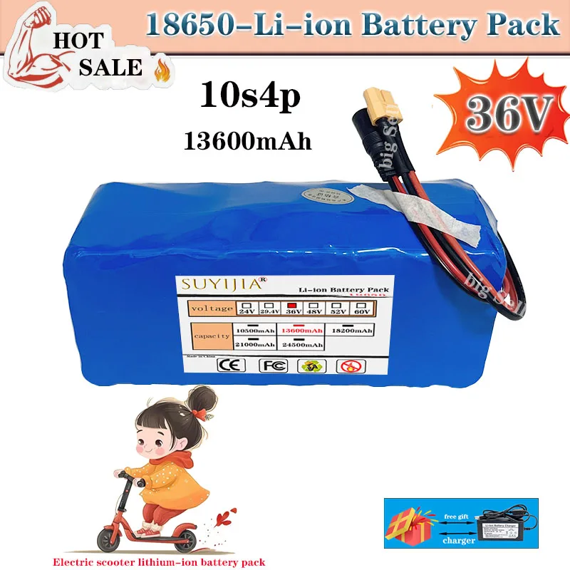 Lithium-ion battery 36V, 13600mAh, actual capacity 10S4P, count 18650, 13.6 Ah, 500W, 1000W, for pipeline charger 42V E-bk BMS
Lithium-ion battery 36V, 13600mAh, actual capacity 10S4P, count 18650, 13.6 Ah, 500W, 1000W, for pipeline charger 42V E-bk BMS
