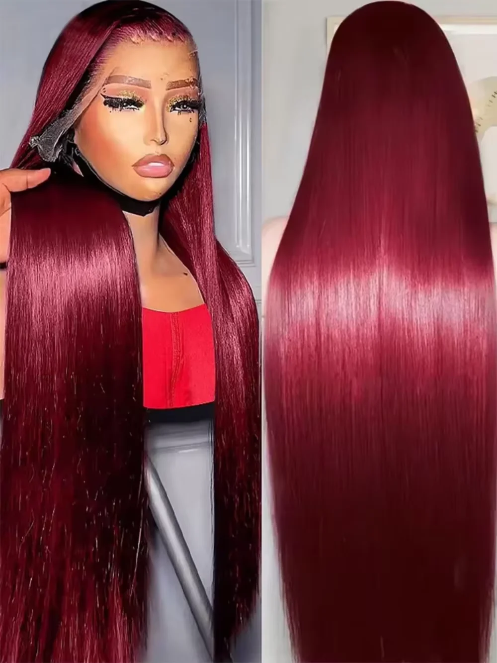 250% Density 32 Inch 99J Burgundy 13x6 HD Lace Front Human Hair Wigs Red Wine Brazilian Straight 13x4 Glueless Lace Frontal Wigs
250% Density 32 Inch 99J Burgundy 13x6 HD Lace Front Human Hair Wigs Red Wine Brazilian Straight 13x4 Glueless Lace Frontal Wigs