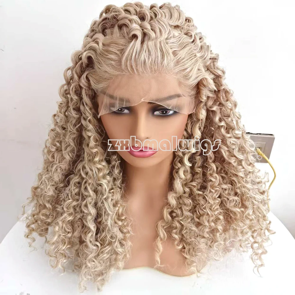 Honey Blonde Loose Curly Synthetic Hair Lace Front Wigs Glueless Lace Wigs with Baby Hair Pre Plucked Fiber Hair Cosplay
Honey Blonde Loose Curly Synthetic Hair Lace Front Wigs Glueless Lace Wigs with Baby Hair Pre Plucked Fiber Hair Cosplay