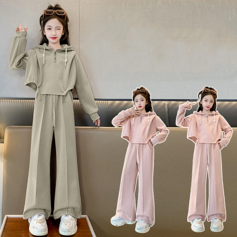 2024 Spring Autumn Children Sport Kids Girl Clothes 2Pcs Set Zipper solid sweatshirt+ Wide Leg Pant Outfits Suit 5-14 Year
2024 Spring Autumn Children Sport Kids Girl Clothes 2Pcs Set Zipper solid sweatshirt+ Wide Leg Pant Outfits Suit 5-14 Year