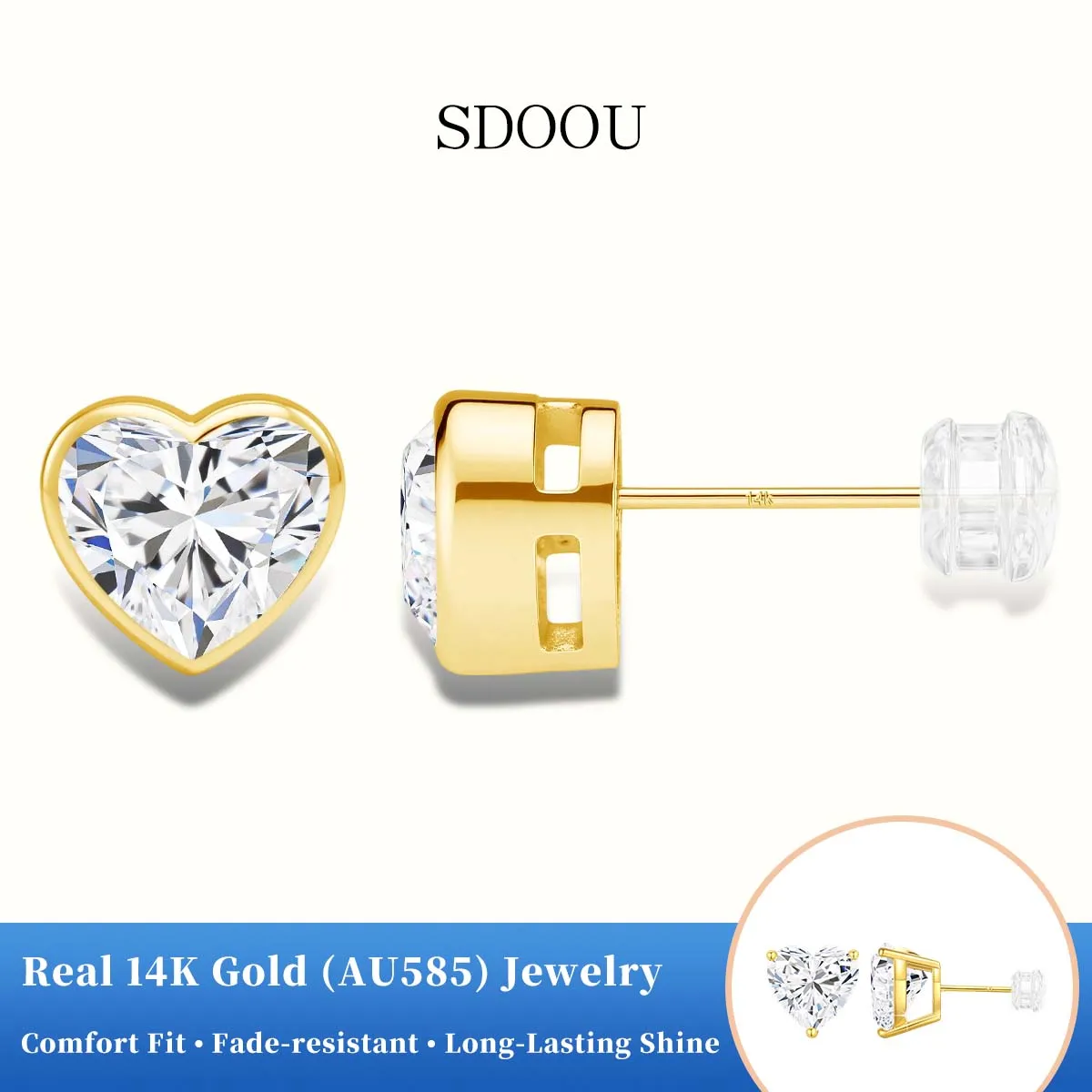 SDOOU D VVS Heart cut 1ct Moissanite Earrings for Women Lab Grown Diamond Ear Studs 14K Gold Party Fine Jewelry Top Quality Gift
SDOOU D VVS Heart cut 1ct Moissanite Earrings for Women Lab Grown Diamond Ear Studs 14K Gold Party Fine Jewelry Top Quality Gift