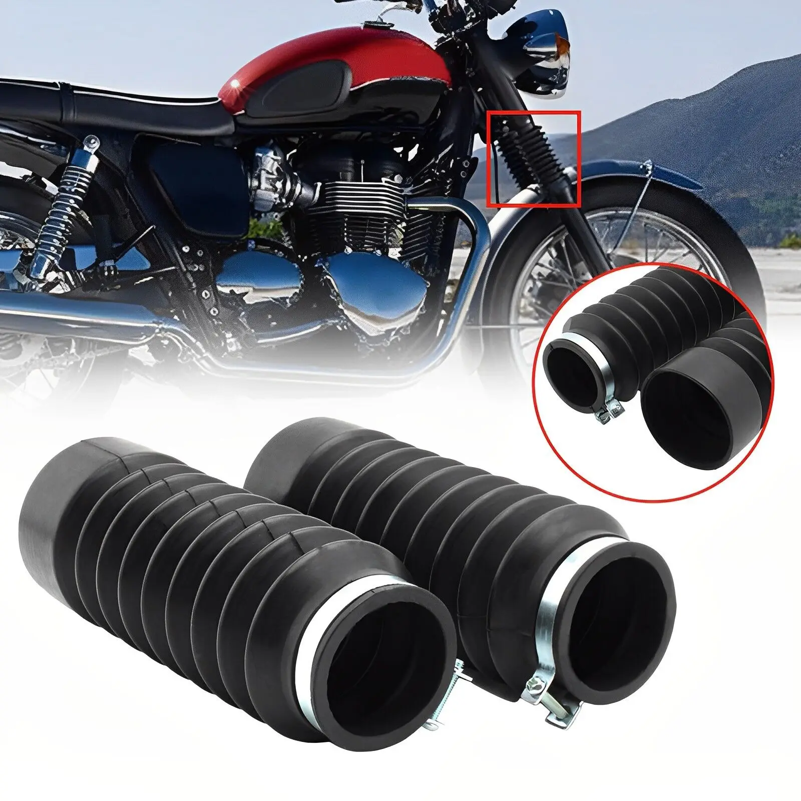 2X Front Gaiter Boots Fork Shock Absorber Dust Cover Set For T100 Bonneville
2X Front Gaiter Boots Fork Shock Absorber Dust Cover Set For T100 Bonneville