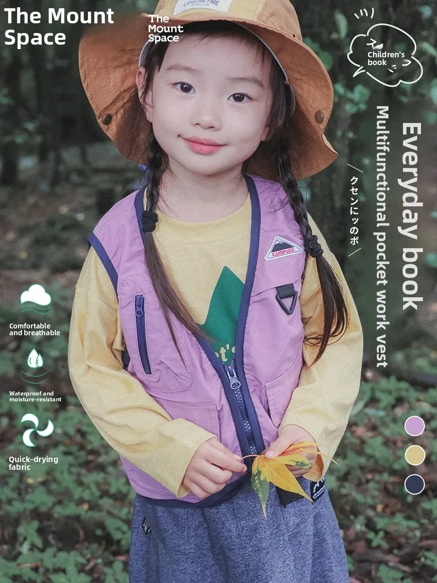 Outdoor Style Workwear Vest for Girls Spring Autumn New Arrival Cotton 100% Multi-Functional Pocket Design Wearable for Kids
Outdoor Style Workwear Vest for Girls Spring Autumn New Arrival Cotton 100% Multi-Functional Pocket Design Wearable for Kids