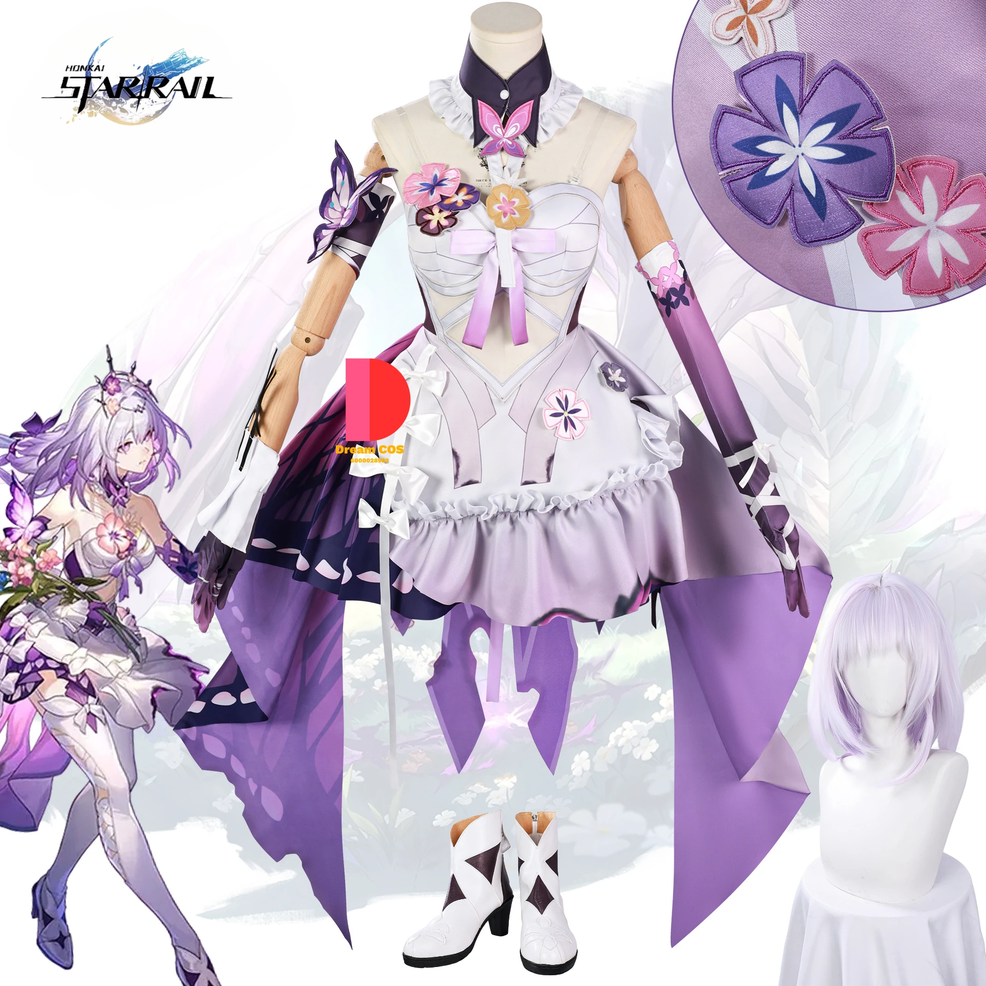 Game Honkai: Star Rail Castorice Cosplay Costume New Anime Clothes Cute Purple Dress Wig Shoes Full Set for Women Role Play Suit
Game Honkai: Star Rail Castorice Cosplay Costume New Anime Clothes Cute Purple Dress Wig Shoes Full Set for Women Role Play Suit
