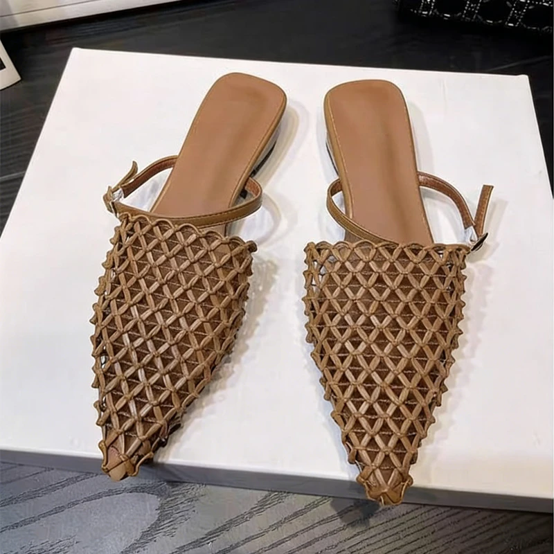 Mesh Weave Designer Women's Sandals Summer 2026 Comfortable Hollow Casual Slides Breathable Pointed Toe Low Heel Women Slippers
Mesh Weave Designer Women's Sandals Summer 2026 Comfortable Hollow Casual Slides Breathable Pointed Toe Low Heel Women Slippers