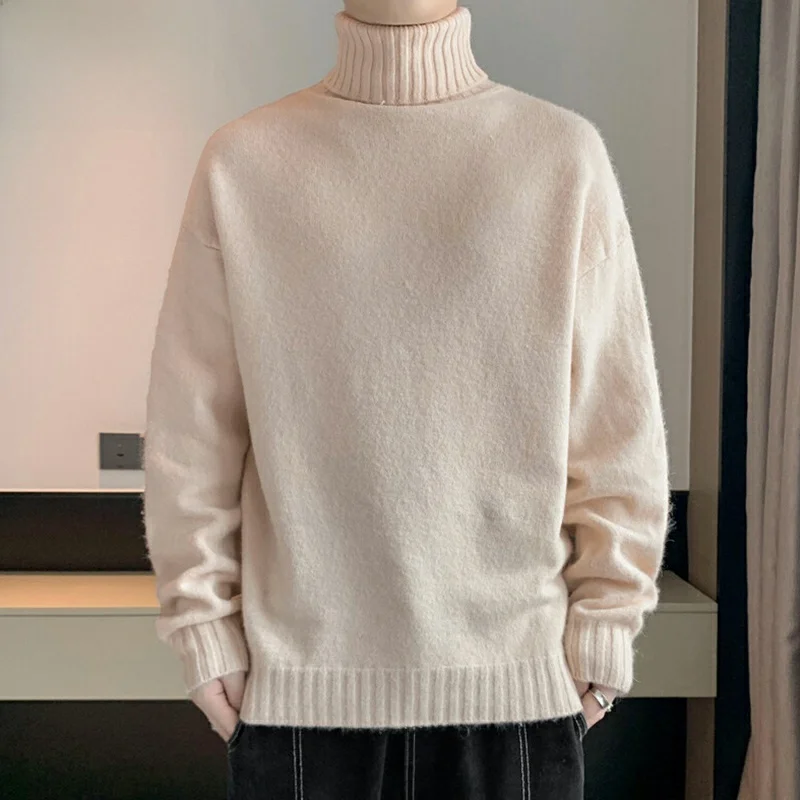 Thiened Knitted Pure Color High Collar Men's Sweater Two Collar Turn-Down Warmth Base irt Casual Loose Fit Winter Top
Thiened Knitted Pure Color High Collar Men's Sweater Two Collar Turn-Down Warmth Base irt Casual Loose Fit Winter Top