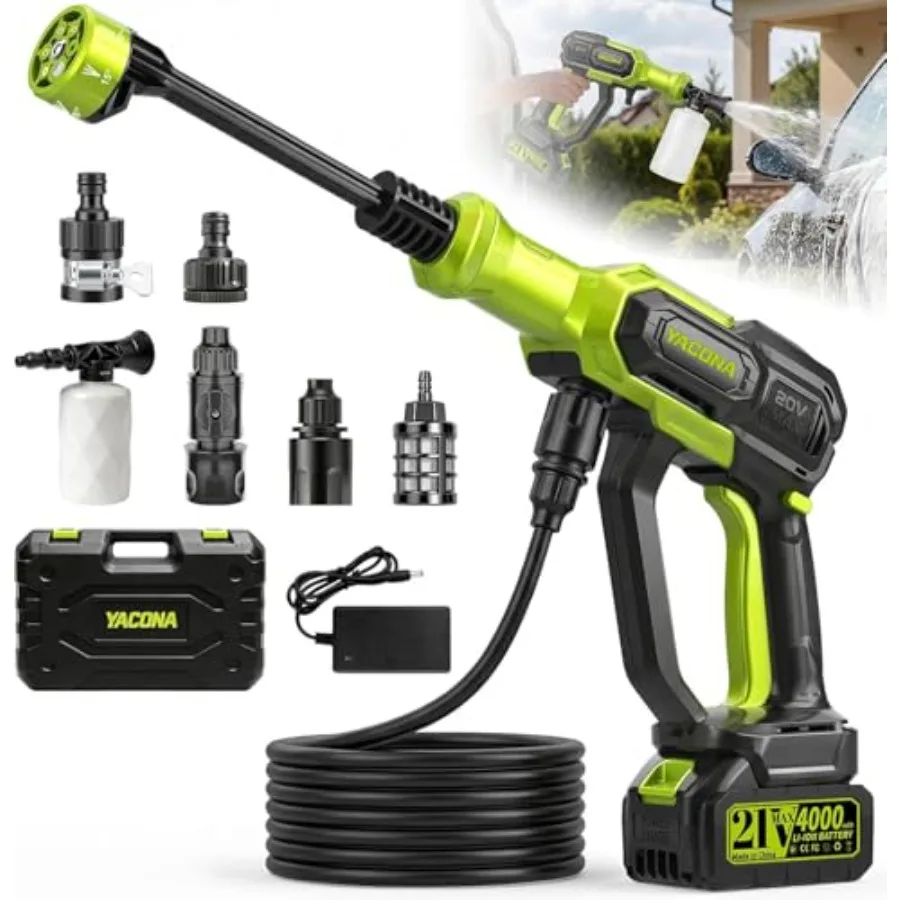 Cordless Portable Washer for Car Garden Patio Home Cleaning ABS Plastic Body Black Gray 3 Adjustable Modes + 23FT Hose + 6-in-1
Cordless Portable Washer for Car Garden Patio Home Cleaning ABS Plastic Body Black Gray 3 Adjustable Modes + 23FT Hose + 6-in-1