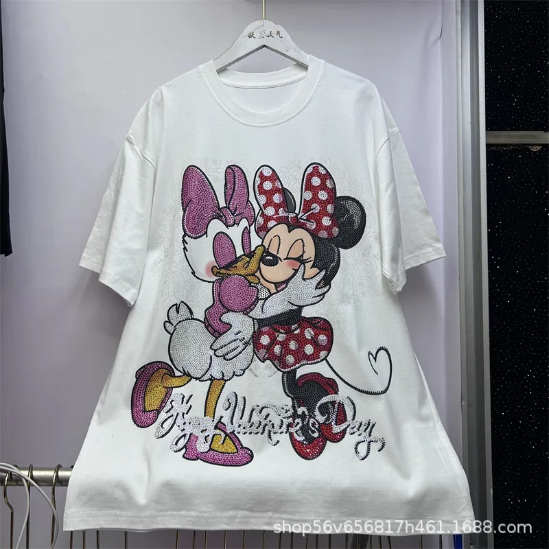 Age Reduction Sweet Students T-shirt New Spring Summer Loose Round Neck Pullover Top Mid-long Cartoon Diamonds Casual Women Tees
Age Reduction Sweet Students T-shirt New Spring Summer Loose Round Neck Pullover Top Mid-long Cartoon Diamonds Casual Women Tees
