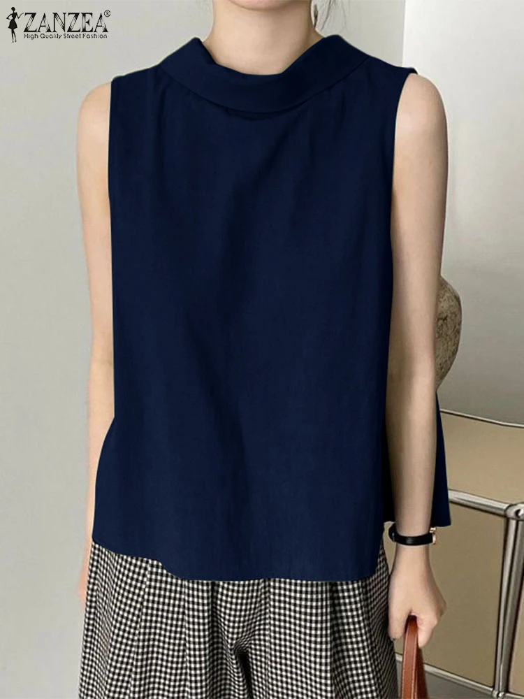 ZANZEA женские летние свободные майки с разрезом сзади, сексуальные топы 2025, модные футболки без рукавов, повседневные однотонные майки с круглым вырезом, рубашка-туника
ZANZEA женские летние свободные майки с разрезом сзади, сексуальные топы 2025, модные футболки без рукавов, повседневные однотонные майки с круглым вырезом, рубашка-туника