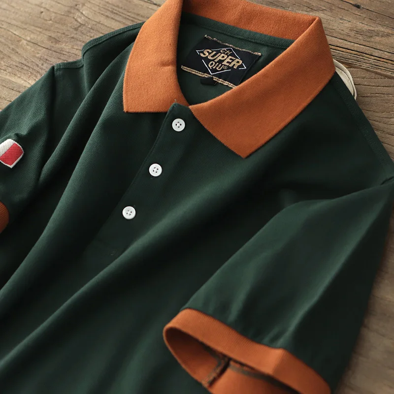 Summer New American Retro POLO Shirt Men's Fashion Short-sleeved Slim T-shirt 100% Cotton Solid Color Simple Business Lapel Tops
Summer New American Retro POLO Shirt Men's Fashion Short-sleeved Slim T-shirt 100% Cotton Solid Color Simple Business Lapel Tops
