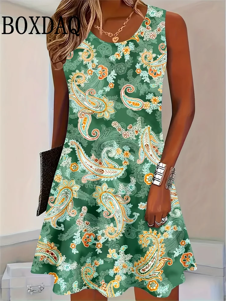 Women Sleeveless Print Dress Summer Casual Loose Beach Dress Elegant Party Mini Dress Retro Ladies Plus Size Daily Wear Vestidos
Women Sleeveless Print Dress Summer Casual Loose Beach Dress Elegant Party Mini Dress Retro Ladies Plus Size Daily Wear Vestidos