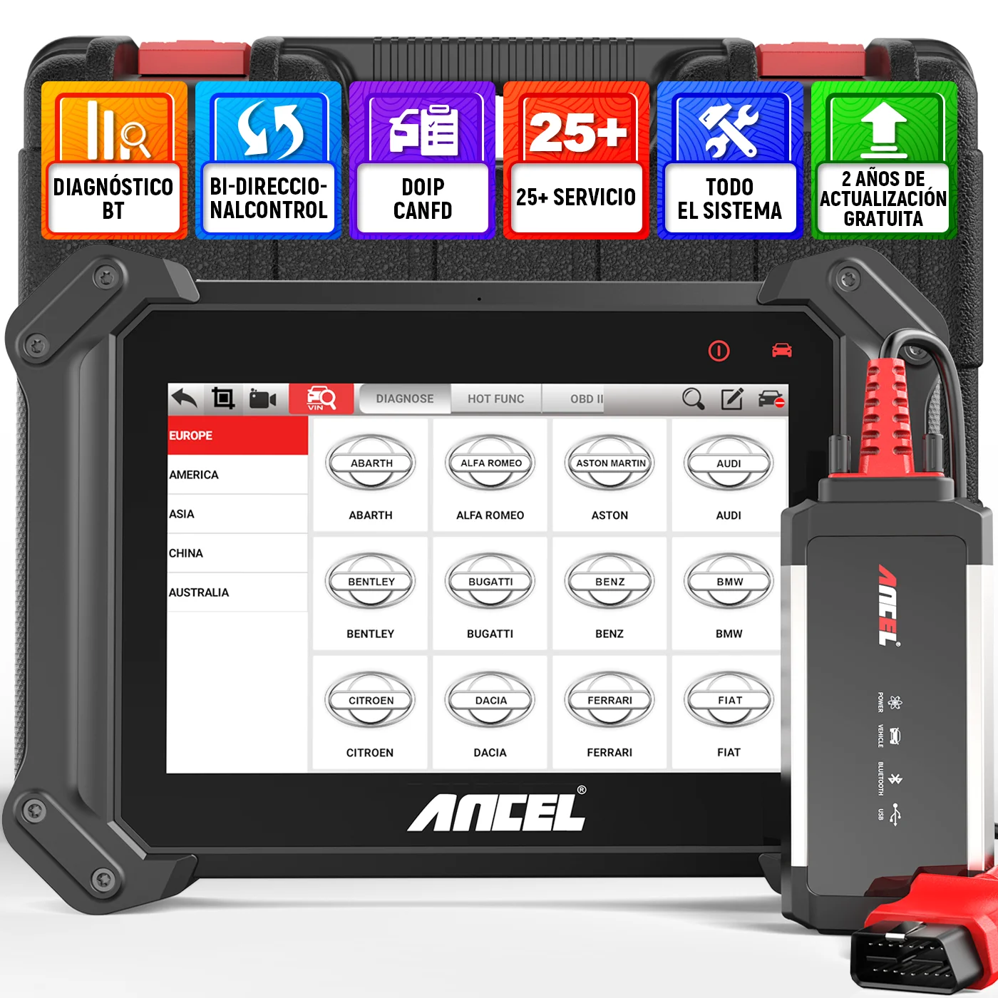 ANCEL V6 PRO OBD2 сканер полная система автомобильного двунаправленного управления IMMO A/F EPB ABS 25, сброс автоматического сканирования, диагностические инструменты
ANCEL V6 PRO OBD2 сканер полная система автомобильного двунаправленного управления IMMO A/F EPB ABS 25, сброс автоматического сканирования, диагностические инструменты
