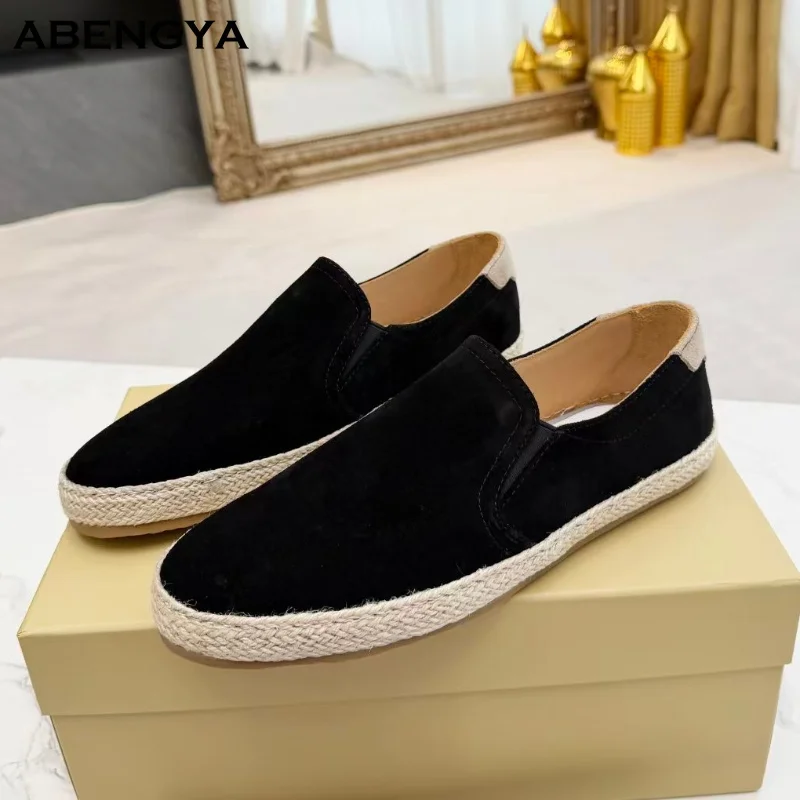 Autumn New Black Suede Loafers Shoes For Men Round Toe Holiday Flat Shoes Designer Casual Party Vacation Walking Shoes For Men
Autumn New Black Suede Loafers Shoes For Men Round Toe Holiday Flat Shoes Designer Casual Party Vacation Walking Shoes For Men