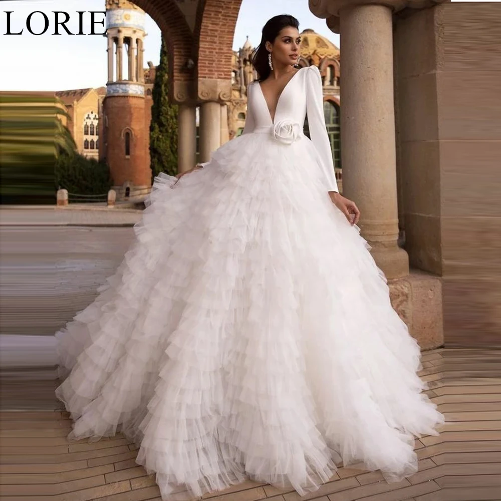LORIE Elegant Wedding Dresses Deep V-Neck Tiered Full Sleeves Ball Gown Exquisite Bride Prom Gown 2024 Flowers Bridal Gowns
LORIE Elegant Wedding Dresses Deep V-Neck Tiered Full Sleeves Ball Gown Exquisite Bride Prom Gown 2024 Flowers Bridal Gowns