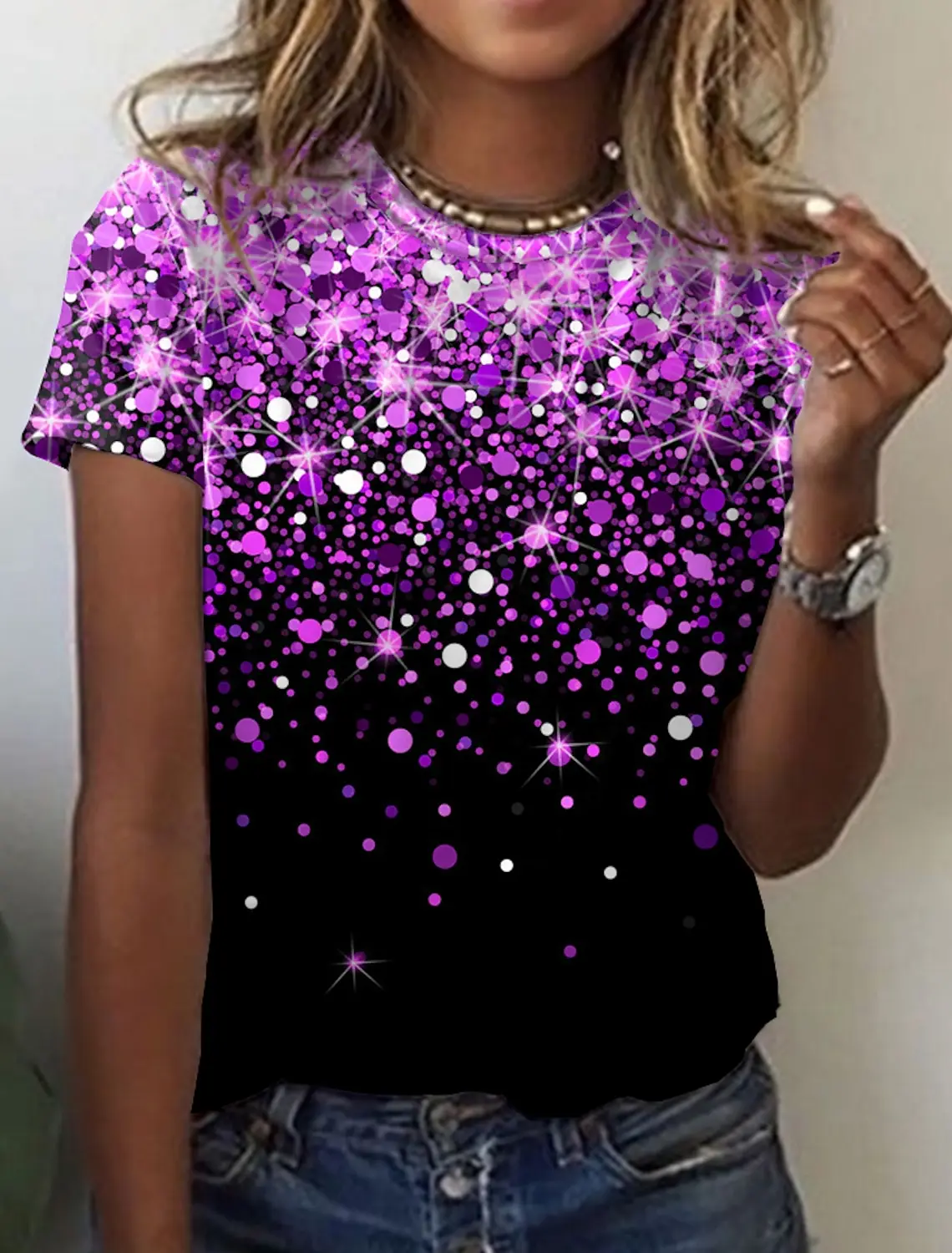 Летняя женская футболка больших размеров с 3D принтом и цветочным узором, повседневный топ с короткими рукавами, модная женская футболка с круглым вырезом 
Летняя женская футболка больших размеров с 3D принтом и цветочным узором, повседневный топ с короткими рукавами, модная женская футболка с круглым вырезом