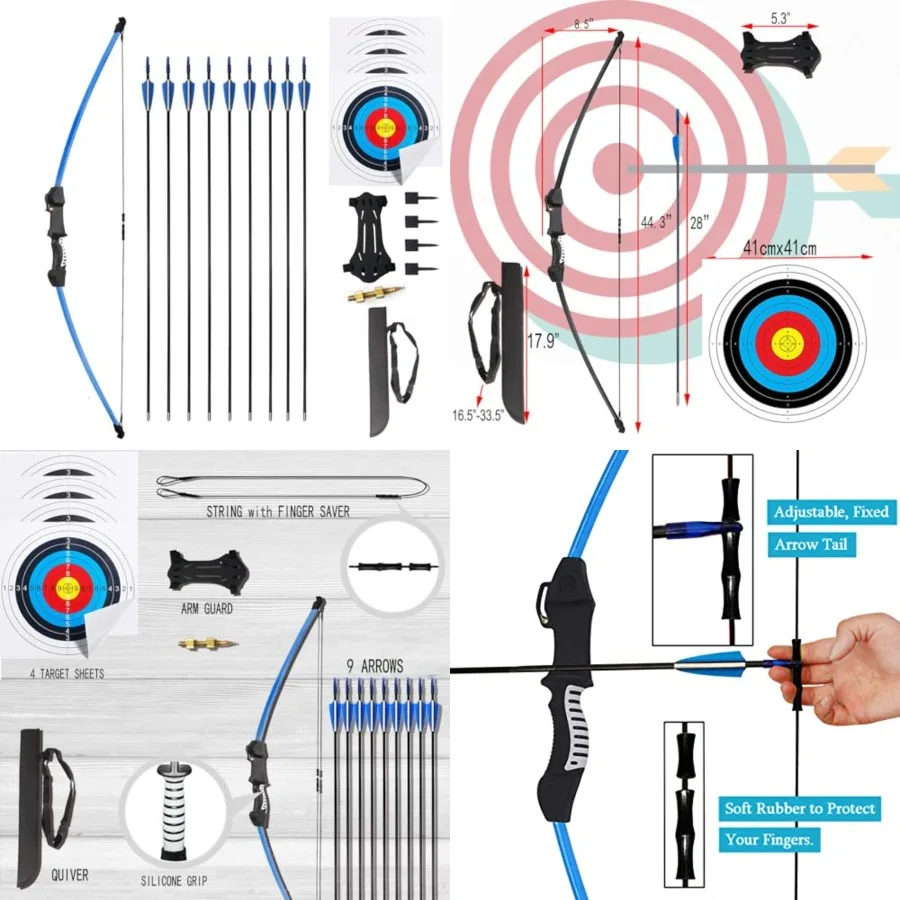 45 Youth Bow and Arrows Set for 8-12 Teens Recurve Archery Beginner Gift Longbow Kit, Outdoor Hunting Play Gift, 9 Arrows, 4 Ta
45 Youth Bow and Arrows Set for 8-12 Teens Recurve Archery Beginner Gift Longbow Kit, Outdoor Hunting Play Gift, 9 Arrows, 4 Ta