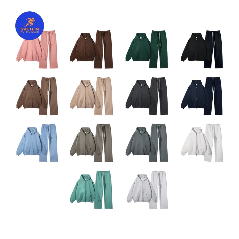 SVETLIN EU US Size Luxury Quality Tracksui Fleece-Lined Men'S 345G Zipper Hoodie Casual Sweatshirt Straight Sweatpants Set
SVETLIN EU US Size Luxury Quality Tracksui Fleece-Lined Men'S 345G Zipper Hoodie Casual Sweatshirt Straight Sweatpants Set