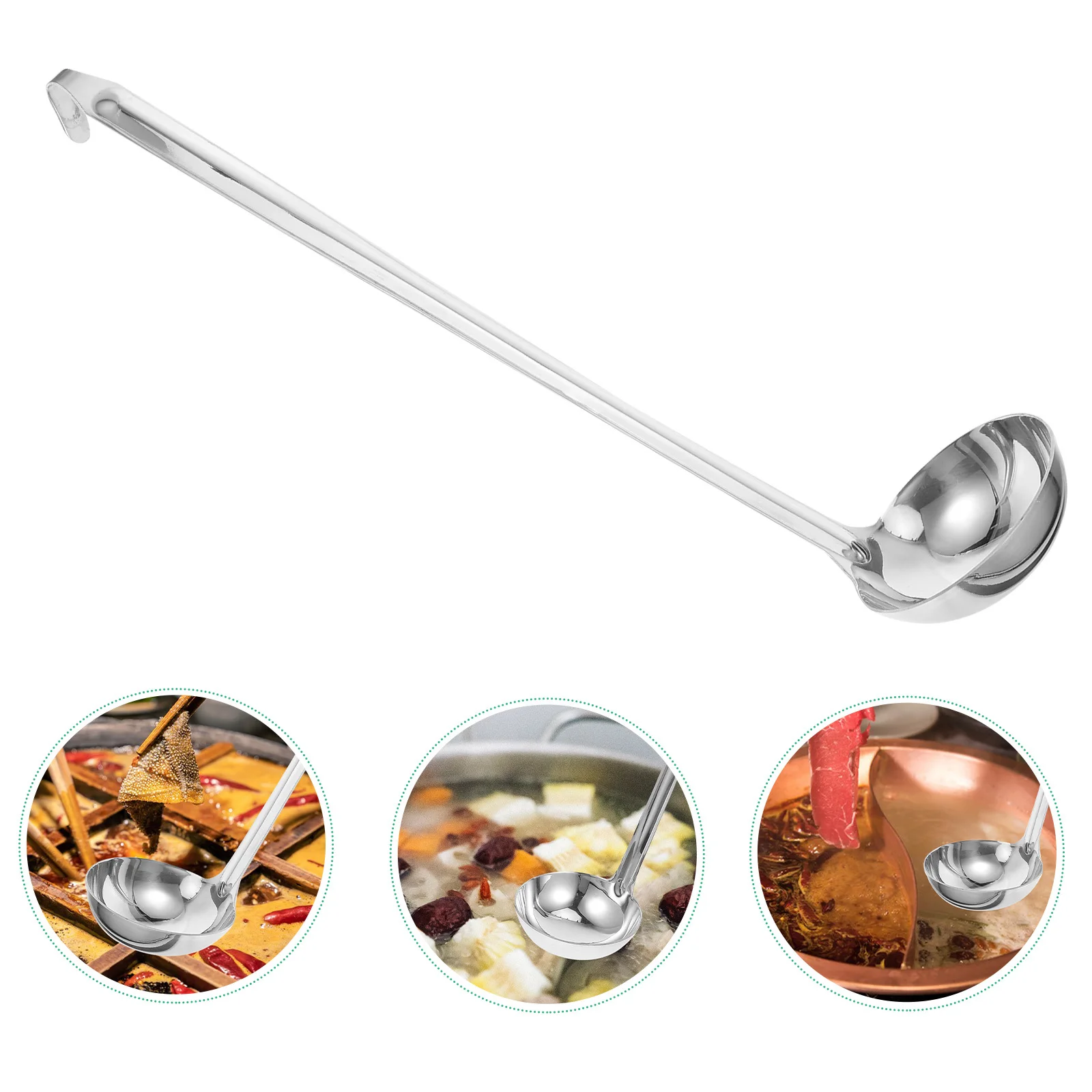 Stainless Steel Soup Ladle Heavy Duty Deep Design Long Handle with Hanging Hook for Serving Cooking Stirring Portioning Kitchen
Stainless Steel Soup Ladle Heavy Duty Deep Design Long Handle with Hanging Hook for Serving Cooking Stirring Portioning Kitchen