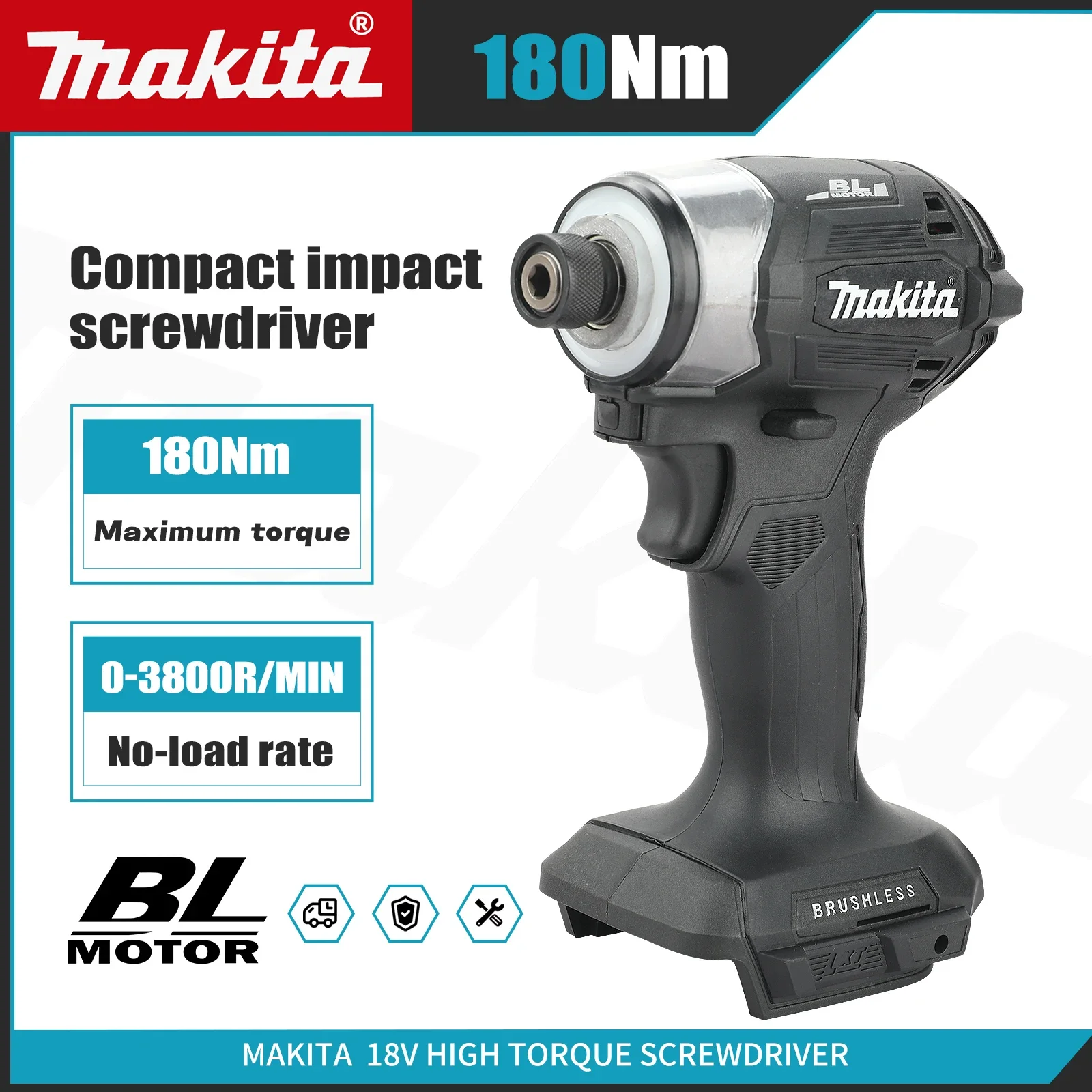 Makita DTD173 18V Cordless Impact Driver LXT BL Brushless Motor Electric Drill Wood/Bolt/T-Mode 180 N·M Rechargeable Power Tools
Makita DTD173 18V Cordless Impact Driver LXT BL Brushless Motor Electric Drill Wood/Bolt/T-Mode 180 N·M Rechargeable Power Tools