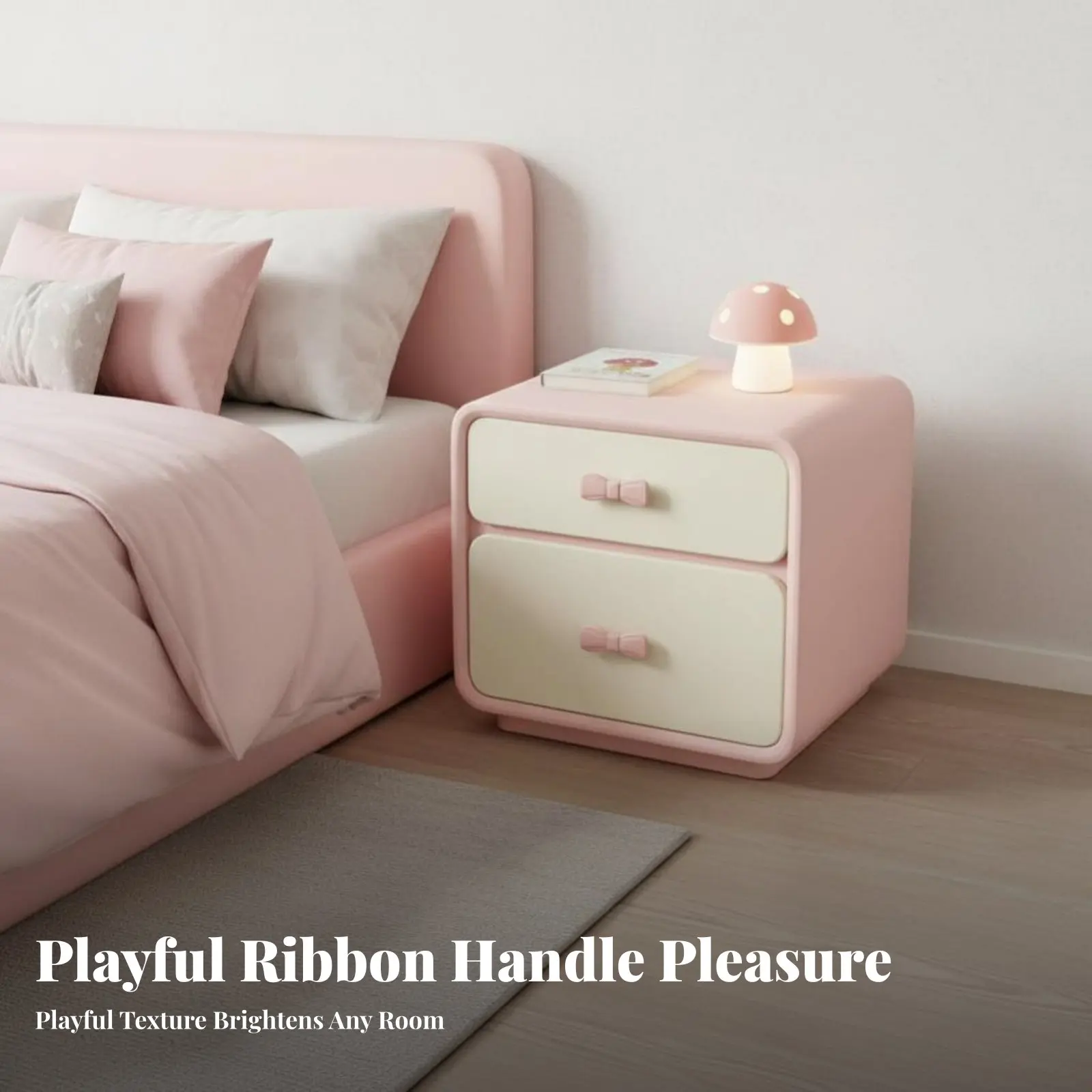 2-Drawer Cabinet with Ribbon Pulls Light Luxury and Design children's Furniture Rounded Corners Space-Saving Design for Bedroom
2-Drawer Cabinet with Ribbon Pulls Light Luxury and Design children's Furniture Rounded Corners Space-Saving Design for Bedroom