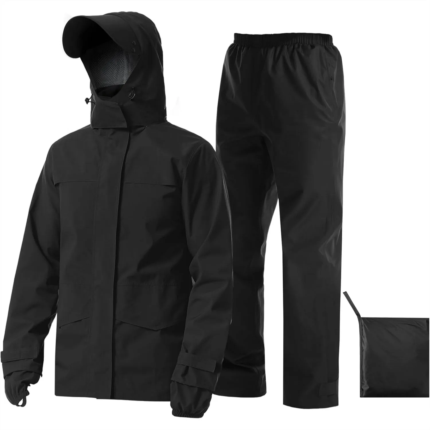 Rain Suit Waterproof Jacket with Pants 2 Pieces Breathable Lightweight Packable Raincoat Hooded Unisex
Rain Suit Waterproof Jacket with Pants 2 Pieces Breathable Lightweight Packable Raincoat Hooded Unisex
