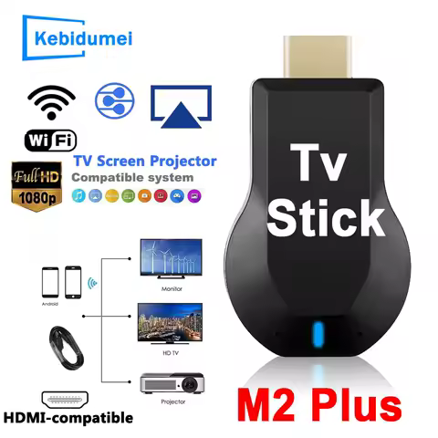 M2 플러스 와이파이 무선 TV 스틱 비디오 디스플레이 동글, HDMI 호환 스마트 TV 스크린 프로젝터, 1080P 4K, EZcast IOS 안드로이드용