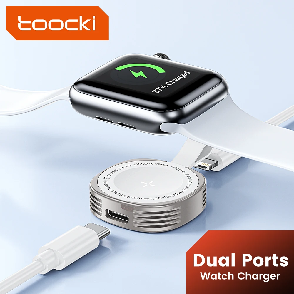 Toocki Mini Magnetic Wireless Charger For iWatch S6-11 SE Ultra Series Portable 2.5W Dual Port Wireless Watch Charger For iWatch
Toocki Mini Magnetic Wireless Charger For iWatch S6-11 SE Ultra Series Portable 2.5W Dual Port Wireless Watch Charger For iWatch