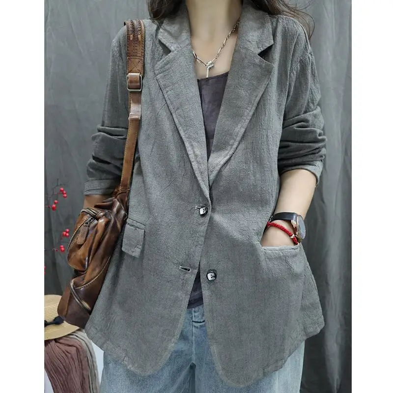 Fall 2025 New Retro Weathered Color Linen Jaet Loose Personali Faionable Long Sve Thiened Western Sle Women's Suit
Fall 2025 New Retro Weathered Color Linen Jaet Loose Personali Faionable Long Sve Thiened Western Sle Women's Suit