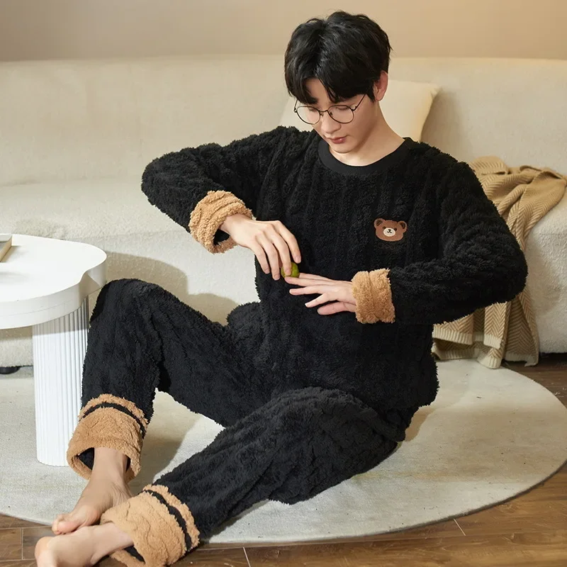 Large Size Mens Winter Warm Pajamas Cartoon Coral Fleece Thickened Homesuit Flannel Soft Comfortable Sleepwear Loose Loungewear
Large Size Mens Winter Warm Pajamas Cartoon Coral Fleece Thickened Homesuit Flannel Soft Comfortable Sleepwear Loose Loungewear