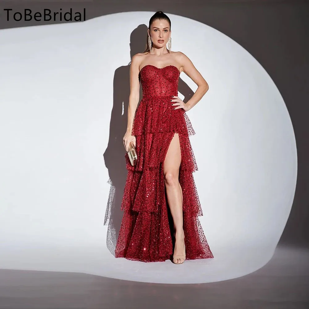 Customized Purple Sparkling Prom Gowns Strapless Sequined Tight Corset Backless Cocktail Party Dress Luxurious Evening Dresses
Customized Purple Sparkling Prom Gowns Strapless Sequined Tight Corset Backless Cocktail Party Dress Luxurious Evening Dresses