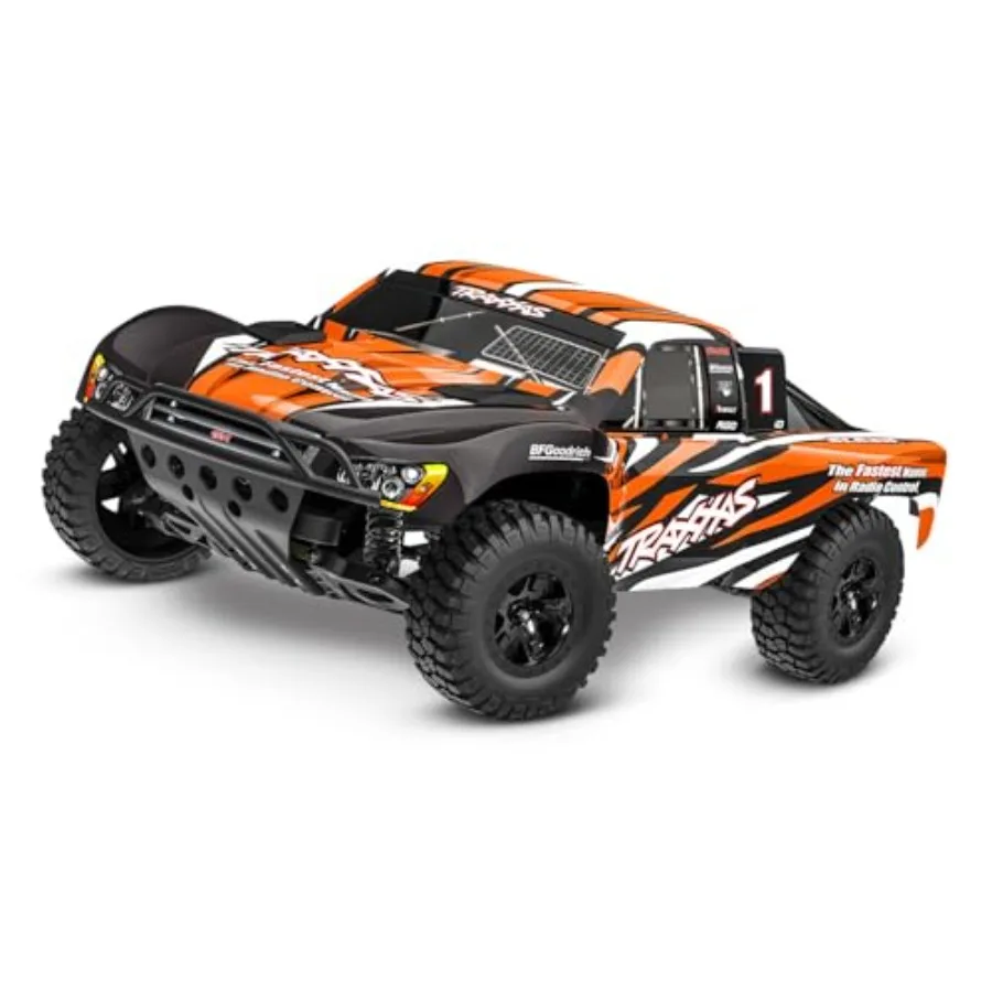 Slash 2WD XL-5 RC truck for off-road use, durable plastic chassis, orange finish, high-speed brushless power system with includ
Slash 2WD XL-5 RC truck for off-road use, durable plastic chassis, orange finish, high-speed brushless power system with includ