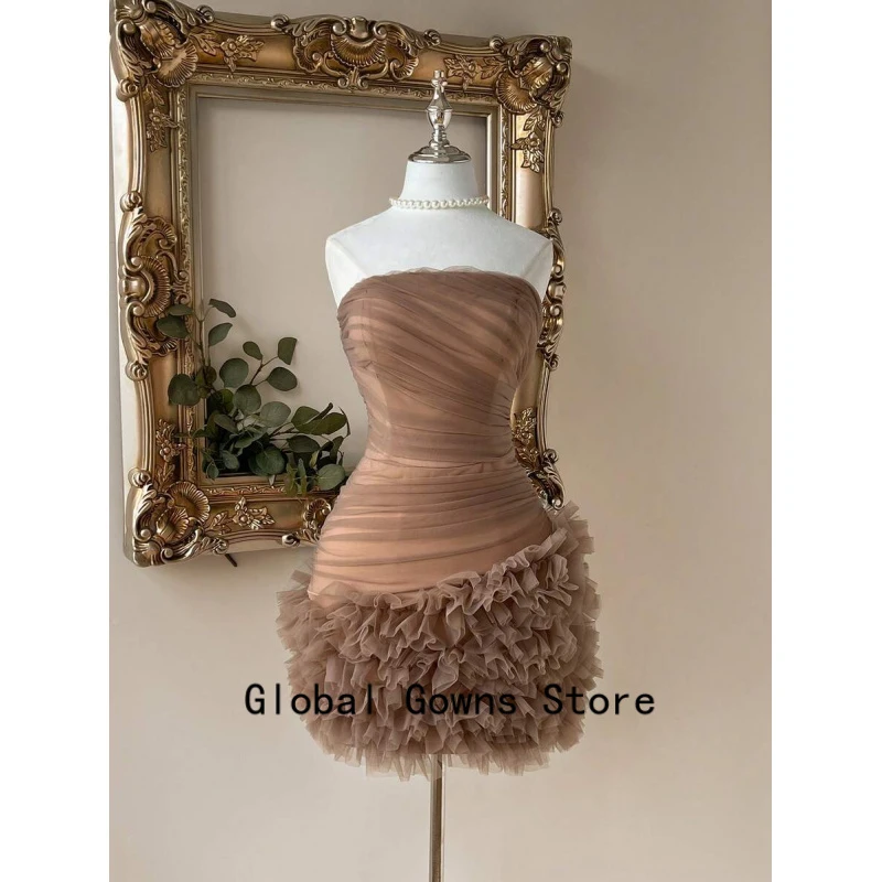 Strapless Cocktail Dress Pleat Tube Top Bodice Fluffy Ruffled Tulle Short Dress Customized vestidos de fiesta платье вечернее
Strapless Cocktail Dress Pleat Tube Top Bodice Fluffy Ruffled Tulle Short Dress Customized vestidos de fiesta платье вечернее