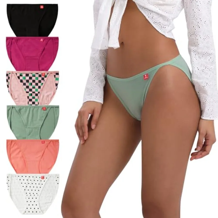 Women's High Cut String Bikini Panties Stretchy Sexy Cotton Underwear 6-Pack
Women's High Cut String Bikini Panties Stretchy Sexy Cotton Underwear 6-Pack