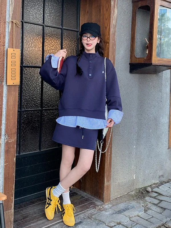 Plaid Patchwork Knitted Sweatshirt Short Skirt Two-Piece Set Women Spring Autumn New Style 2026 Anti-Aging Whole Set
Plaid Patchwork Knitted Sweatshirt Short Skirt Two-Piece Set Women Spring Autumn New Style 2026 Anti-Aging Whole Set