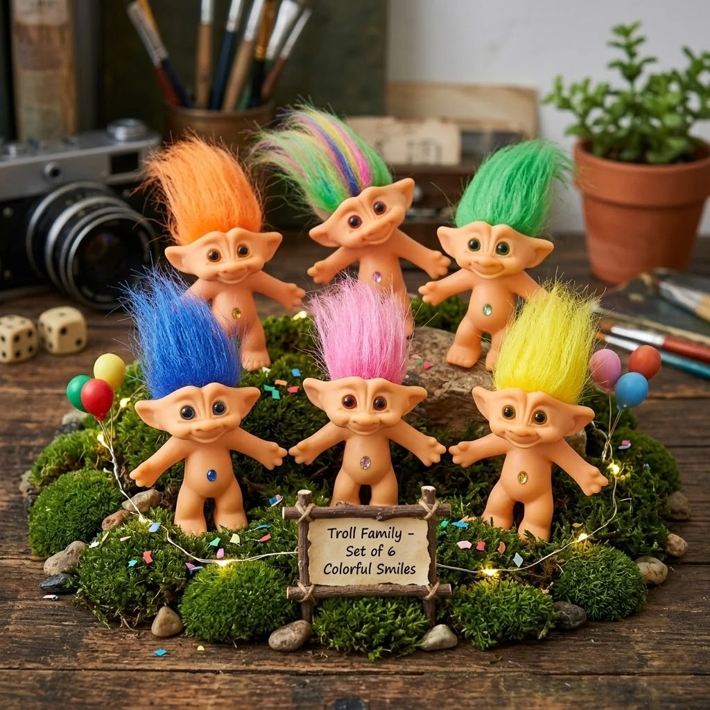 Vintage 6pcs Troll Doll Set With Gem Belly Mini Pvc Classic Dolls Retro Toy For Decoration Collection & Kids' Gift
Vintage 6pcs Troll Doll Set With Gem Belly Mini Pvc Classic Dolls Retro Toy For Decoration Collection & Kids' Gift