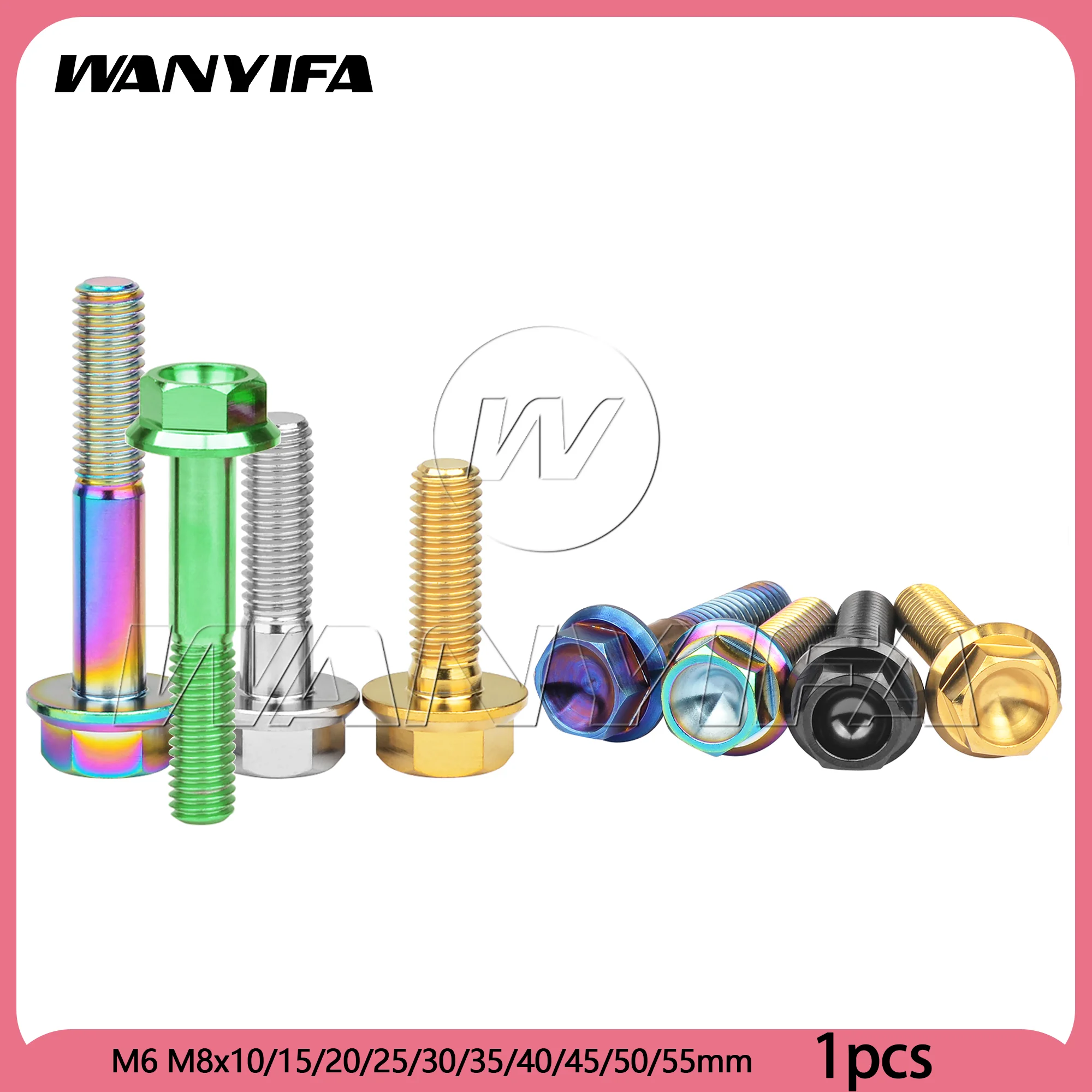 Wanyifa Titanium Bolt M6 M8x10/15/20/25/30/35/40/45/50/55mm DIN6921 Flange Head Screw for Motorcycle Fastener
Wanyifa Titanium Bolt M6 M8x10/15/20/25/30/35/40/45/50/55mm DIN6921 Flange Head Screw for Motorcycle Fastener