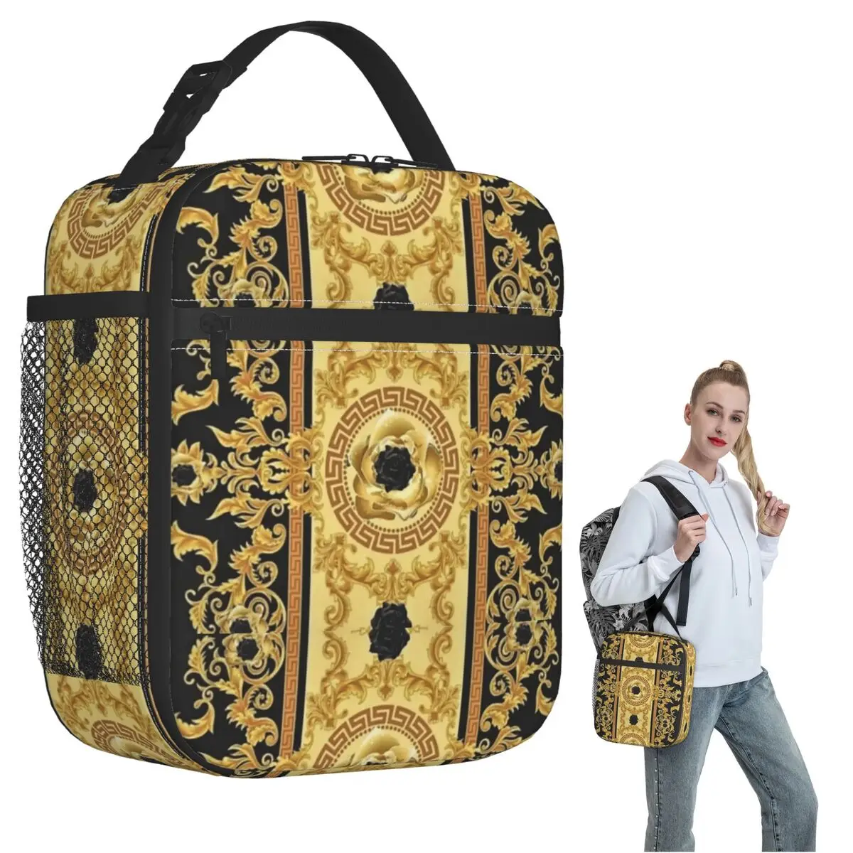 Luxury European Floral Pattern Insulated Lunch Bag for Women Children Portable Food Boxes Thermal Lunch Box Tote
Luxury European Floral Pattern Insulated Lunch Bag for Women Children Portable Food Boxes Thermal Lunch Box Tote