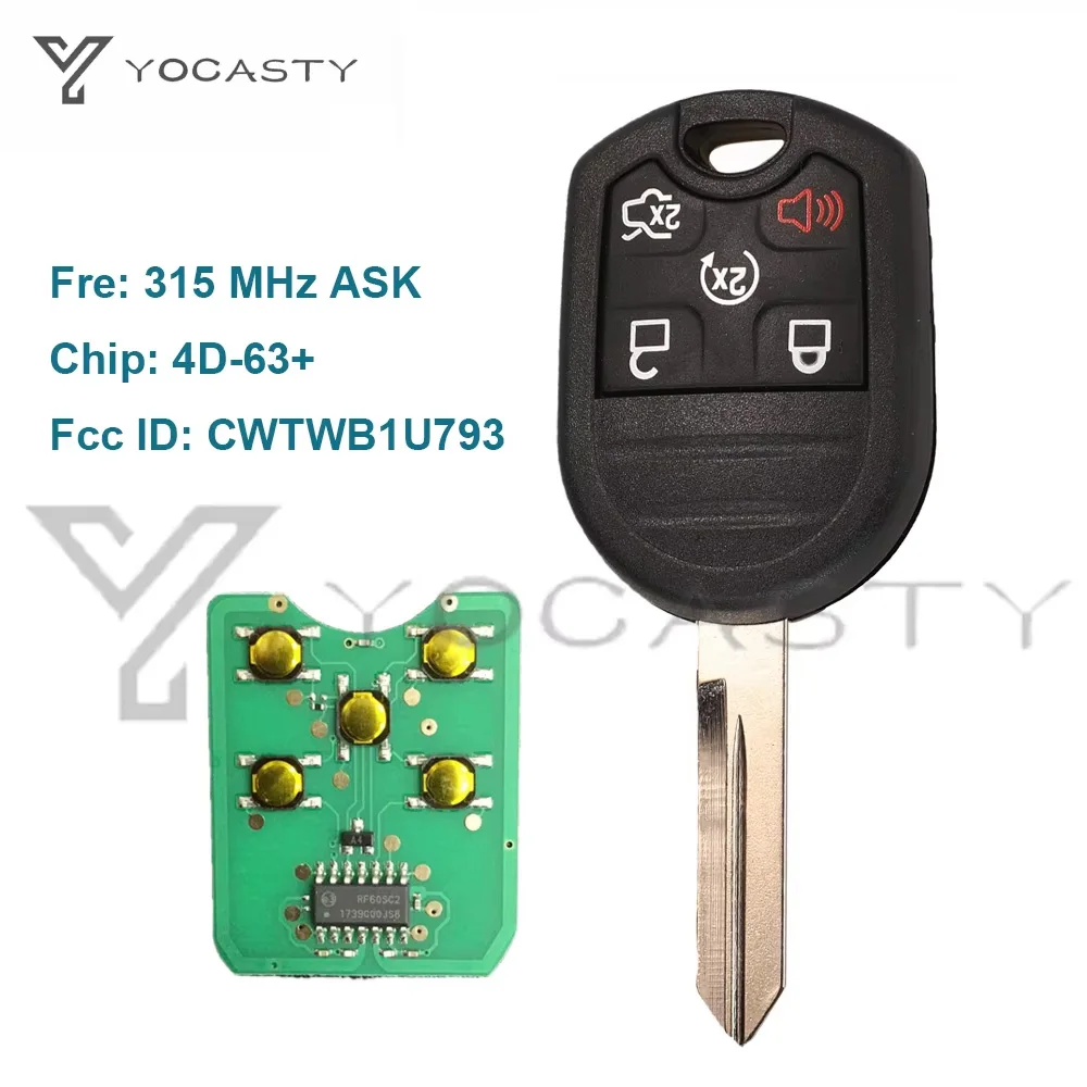 YOCASTY 5 Buttons Remote Car Key Fob 315MHz 63+CHIP For Lincoln MKS MKX Navigator Ford Explorer Edge Expedition Focus CWTWB1U793
YOCASTY 5 Buttons Remote Car Key Fob 315MHz 63+CHIP For Lincoln MKS MKX Navigator Ford Explorer Edge Expedition Focus CWTWB1U793