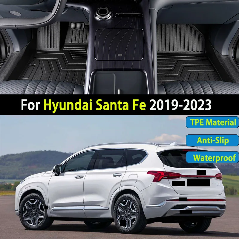 Автомобильный напольный коврик из материала TPE для Hyundai Santa Fe 2019-2023 (только негибридный) модель с левым рулем, водонепроницаемый грязевой ковер, полный грязевой коврик для ног
Автомобильный напольный коврик из материала TPE для Hyundai Santa Fe 2019-2023 (только негибридный) модель с левым рулем, водонепроницаемый грязевой ковер, полный грязевой коврик для ног