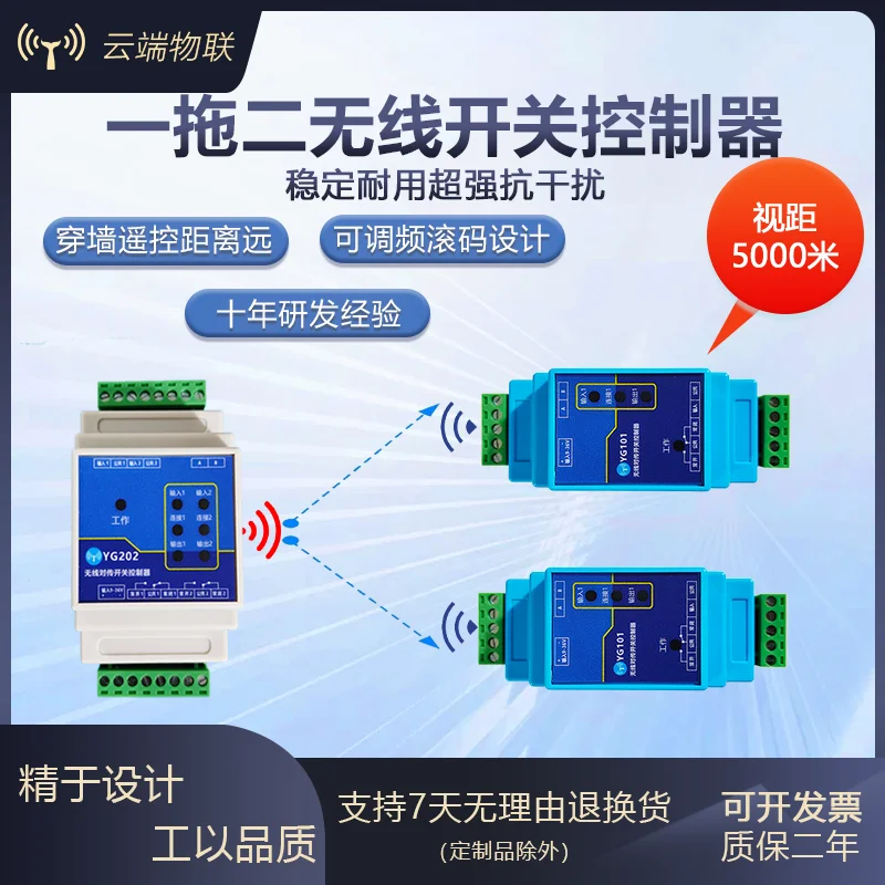 Wireless Water Level Controller One-to-Two Switching Signal Transmission Module Relay Float Switch Remote I/O Remote Controller
Wireless Water Level Controller One-to-Two Switching Signal Transmission Module Relay Float Switch Remote I/O Remote Controller